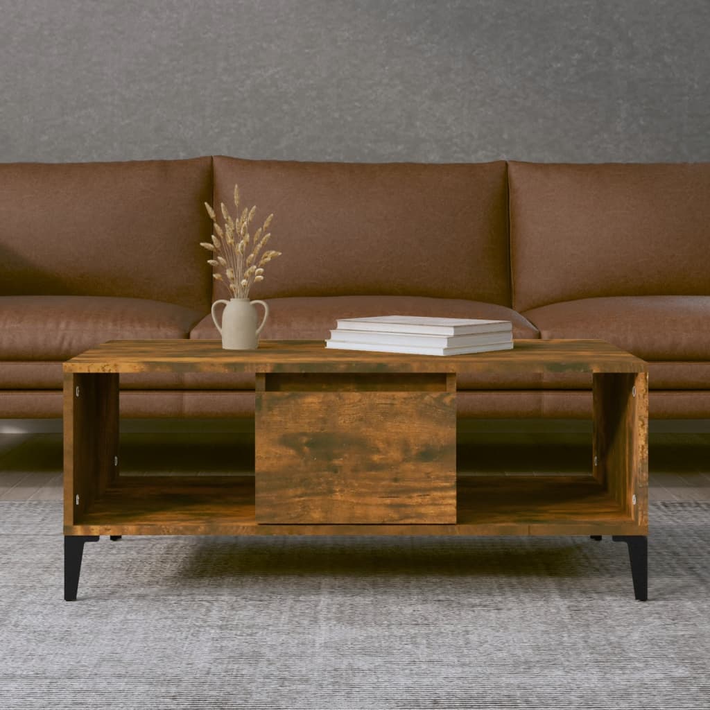 Coffee table smoked oak 90x50x36.5 cm made of wood material