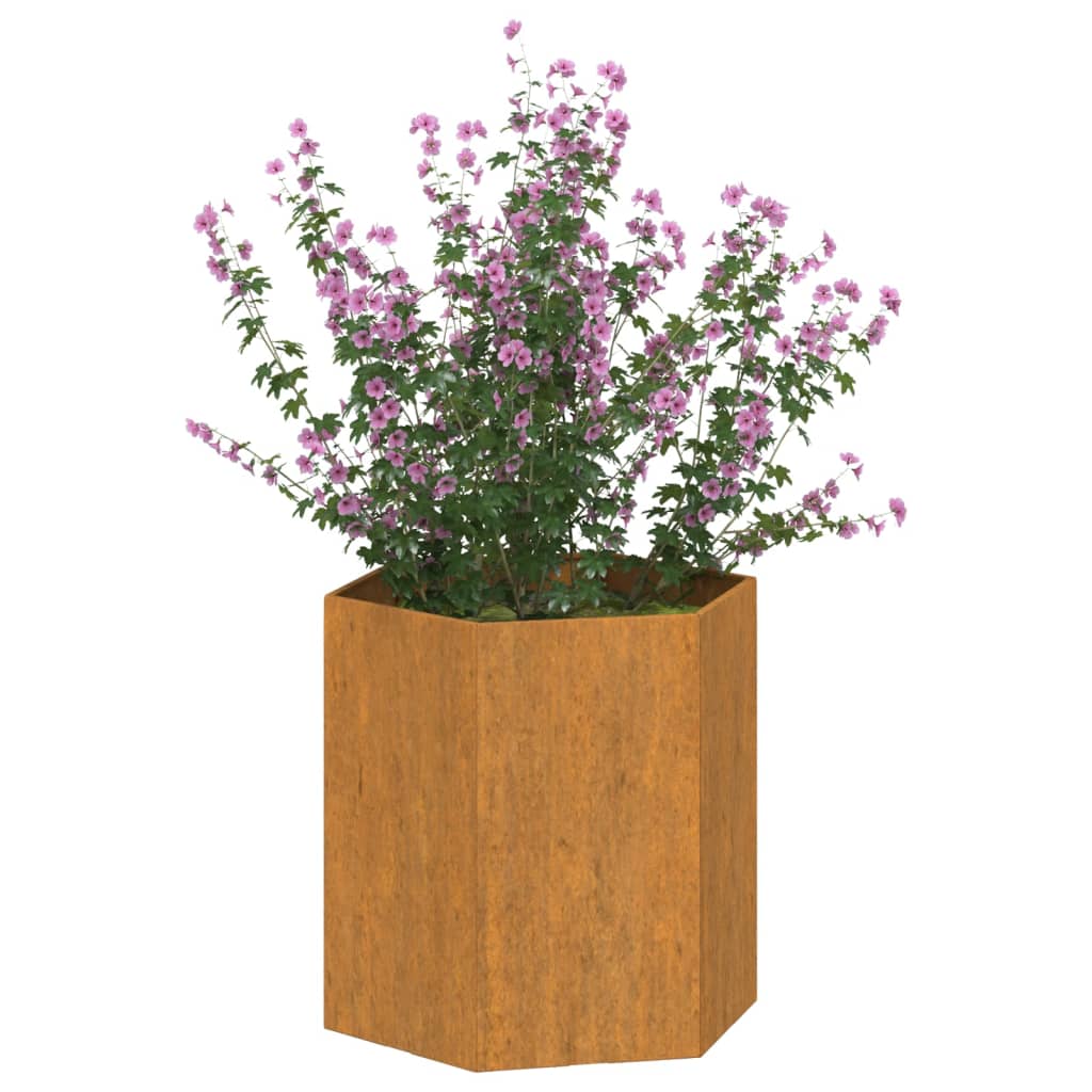 Plant pot gray 40x40x45 cm corten steel