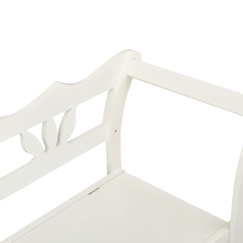 Sitzbank Weiß 107x45x75,5 cm Massivholz Tanne