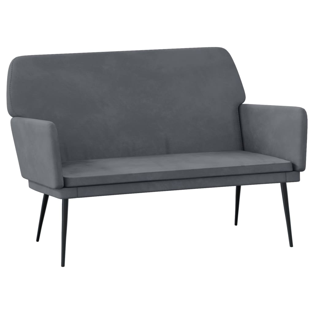 Bench dark gray 108x79x79 cm velvet