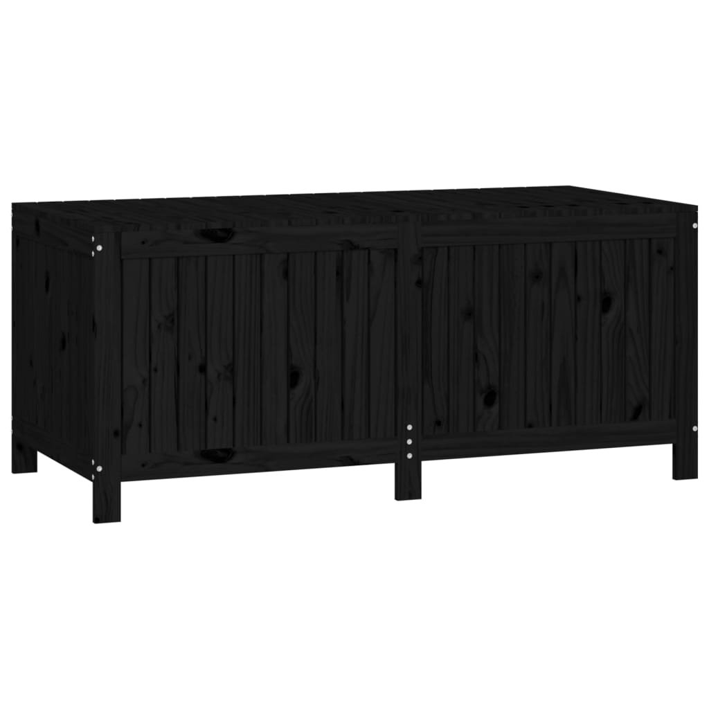 Garden chest black 147x68x64 cm solid pine wood