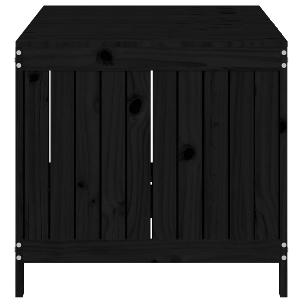 Garden chest black 147x68x64 cm solid pine wood