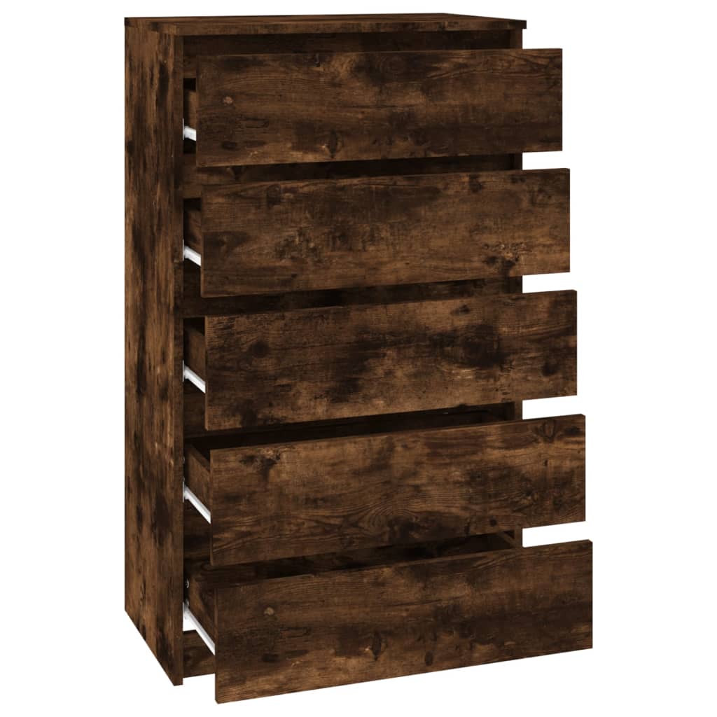 Schubladenschrank Räuchereiche 60x36x103 cm Holzwerkstoff