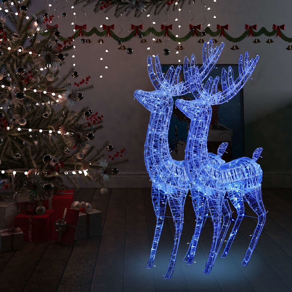 XXL Rentiere Weihnachtsdekoration Acryl 250 LED 2 Stk. 180 cm