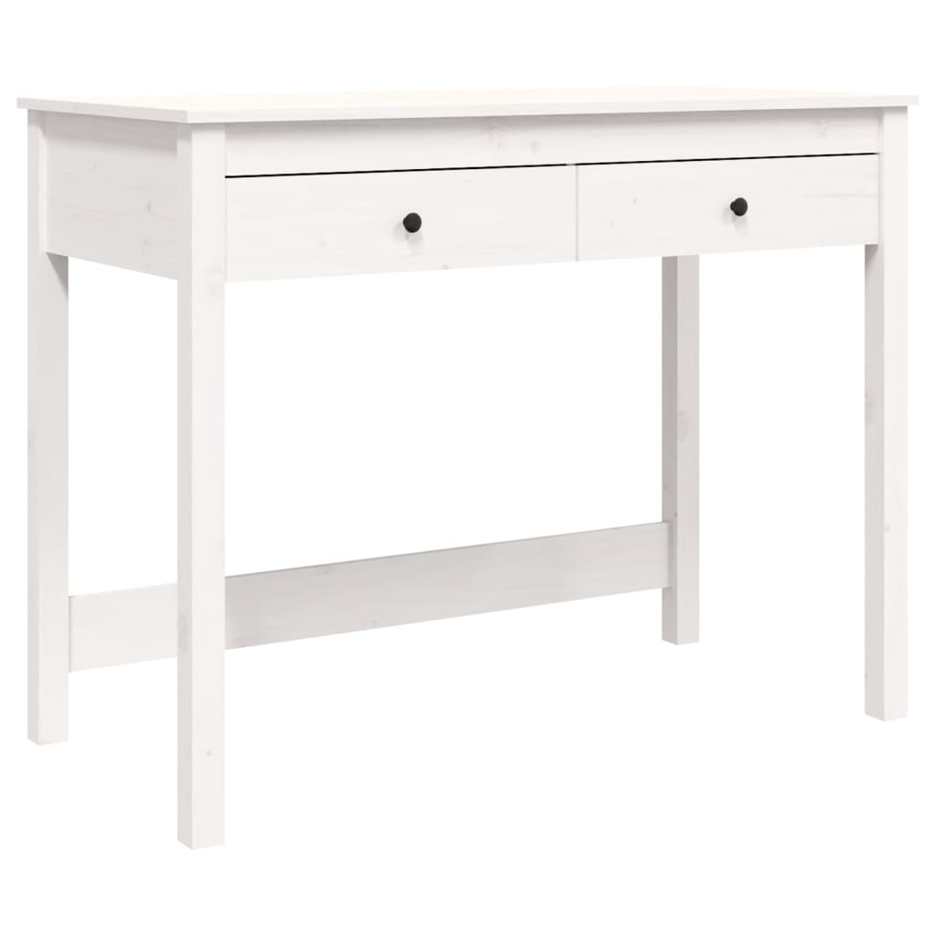 Desk with drawers white 100x50x78 cm solid pine wood