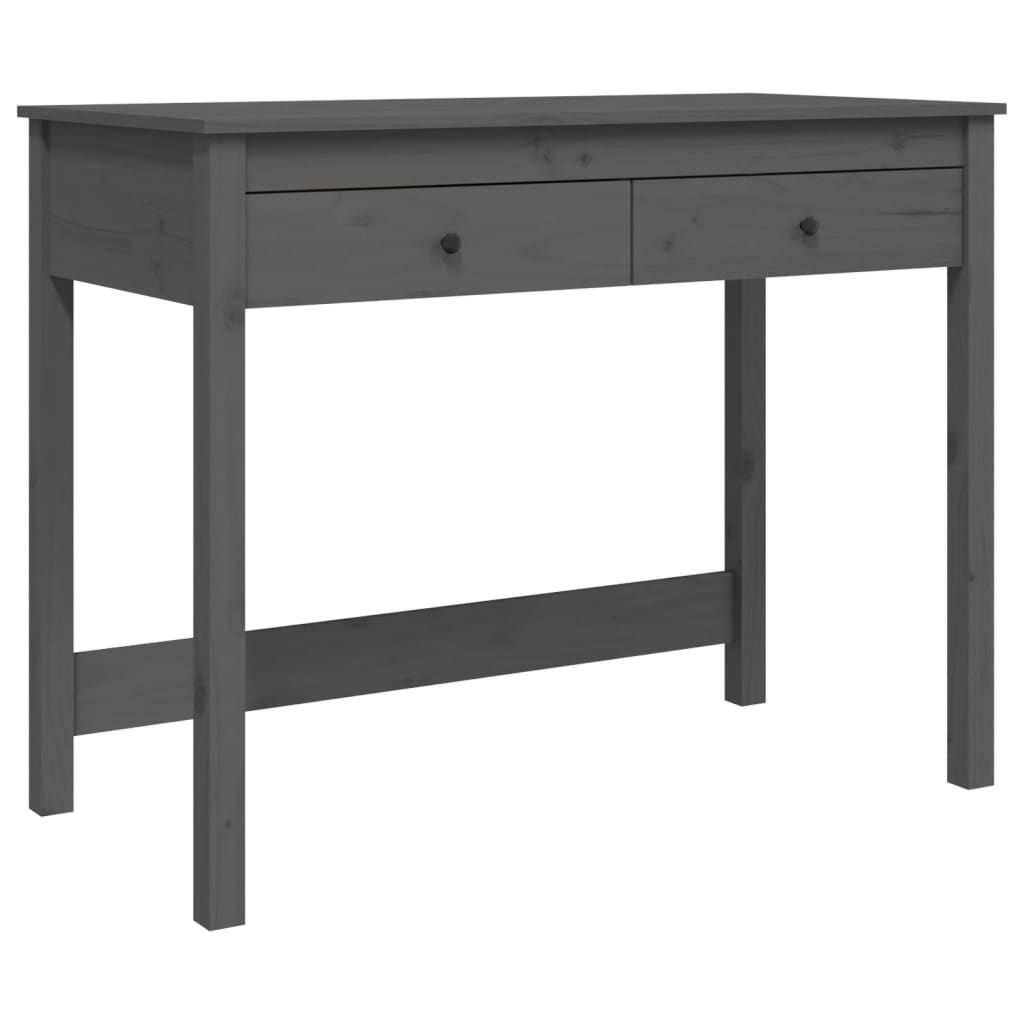 Schreibtisch mit Schubladen Grau 100x50x78 cm Massivholz Kiefer