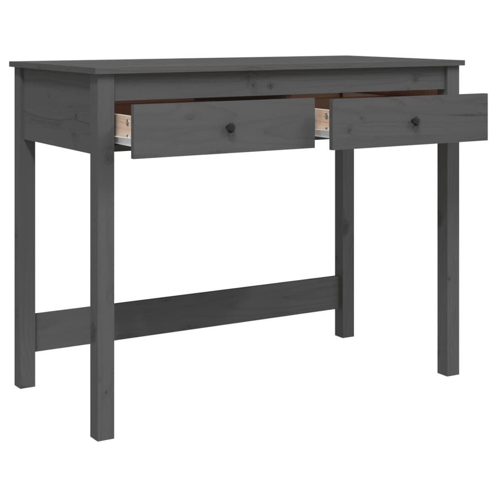 Desk with drawers gray 100x50x78 cm solid pine wood