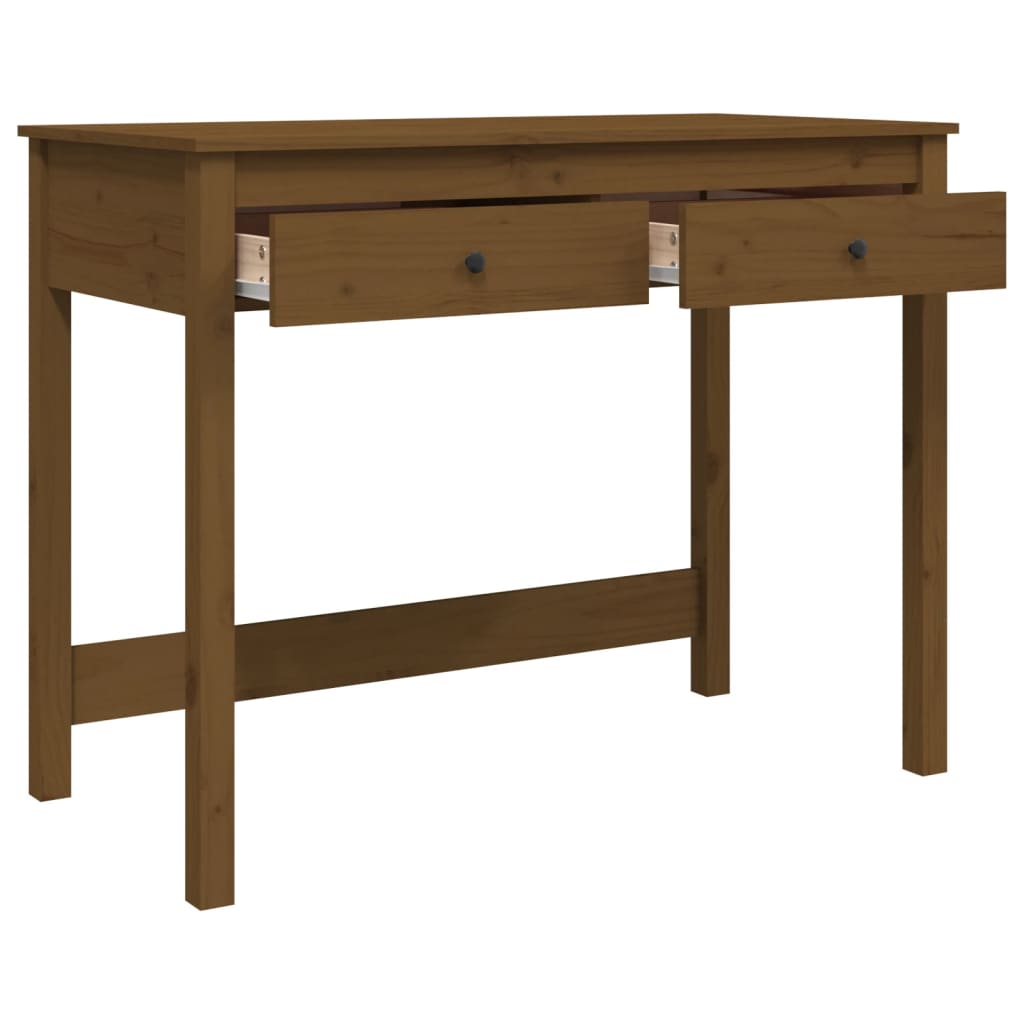 Desk with drawers honey brown 100x50x78 cm solid wood