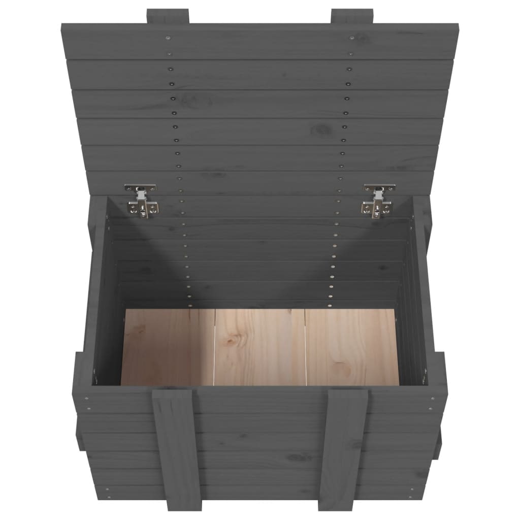 Chest gray 58x40.5x42 cm solid pine wood