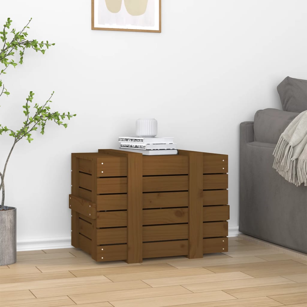 Chest honey brown 58x40.5x42 cm solid pine wood