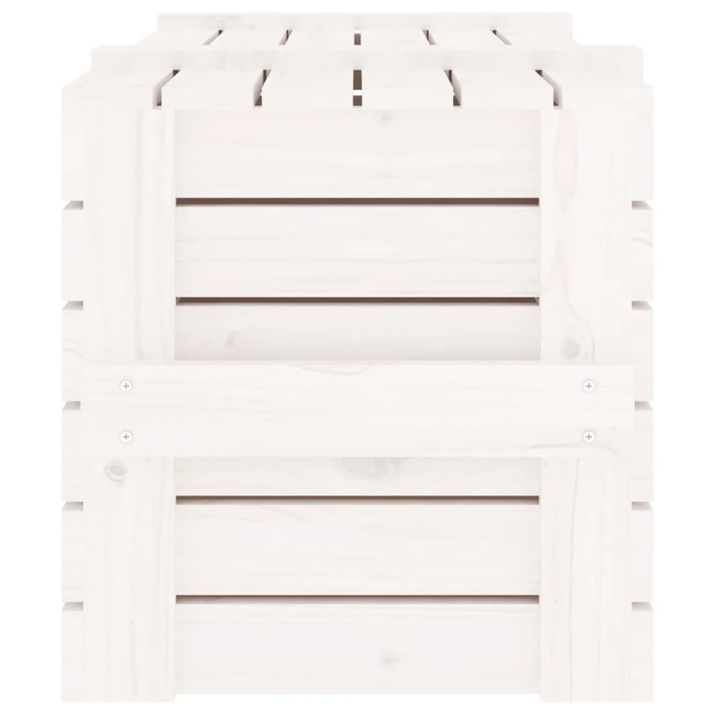 Chest white 91x40.5x42 cm solid pine wood