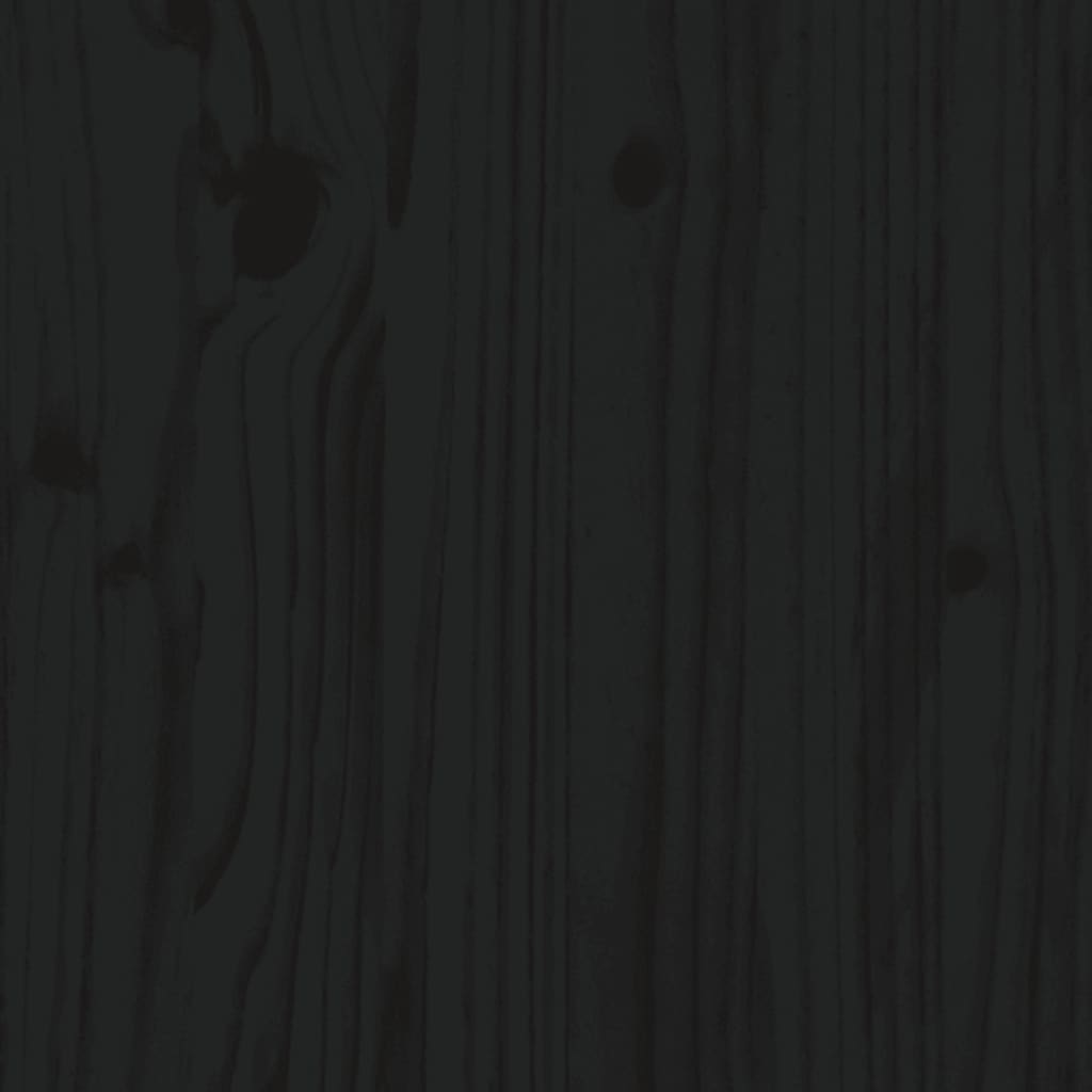 Chest black 91x40.5x42 cm solid pine wood