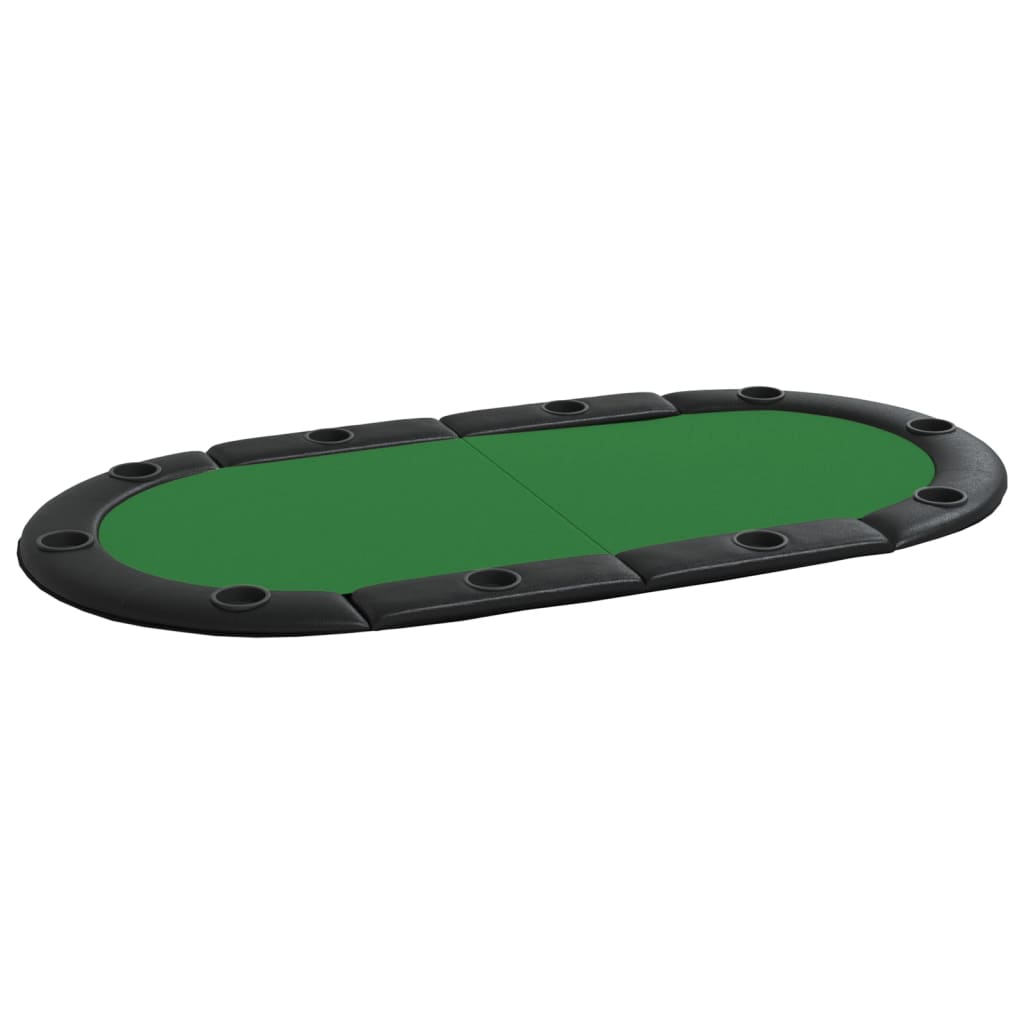 Poker table cover foldable 10 players green 208x106x3 cm