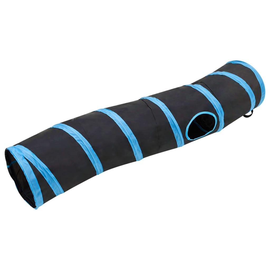 S-shaped cat tunnel black and blue 122 cm polyester