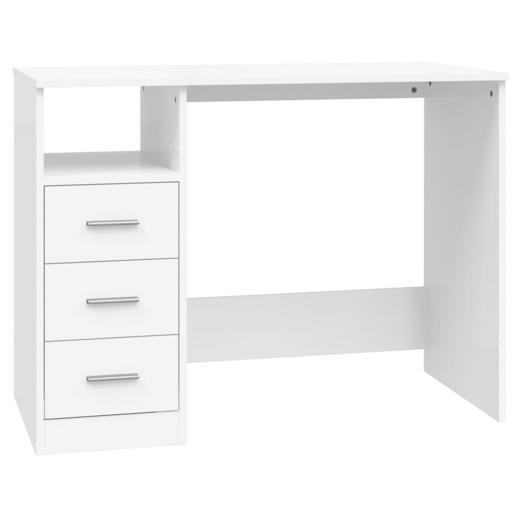 Desk with drawers white 102x50x76 cm made of wood