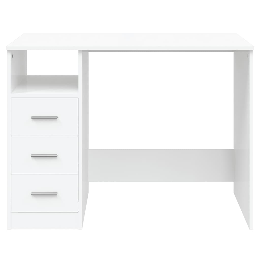 Desk with drawers white 102x50x76 cm made of wood