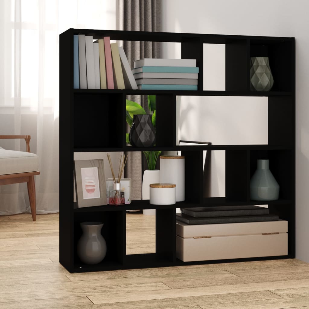 Bookcase/room divider black 105x24x102 cm