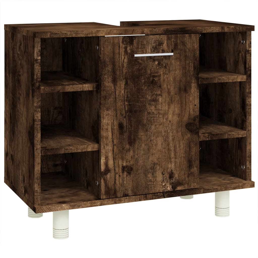 Bathroom cabinet smoked oak 60x32x53.5 cm made of wood material