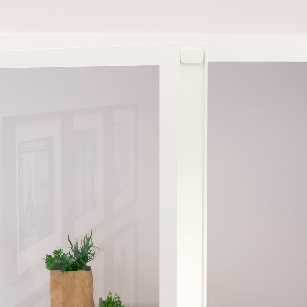Interior door white 93x201.5 cm tempered glass &amp; aluminum slim