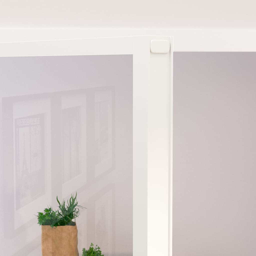 Interior door white 102x201.5 cm tempered glass &amp; aluminum slim