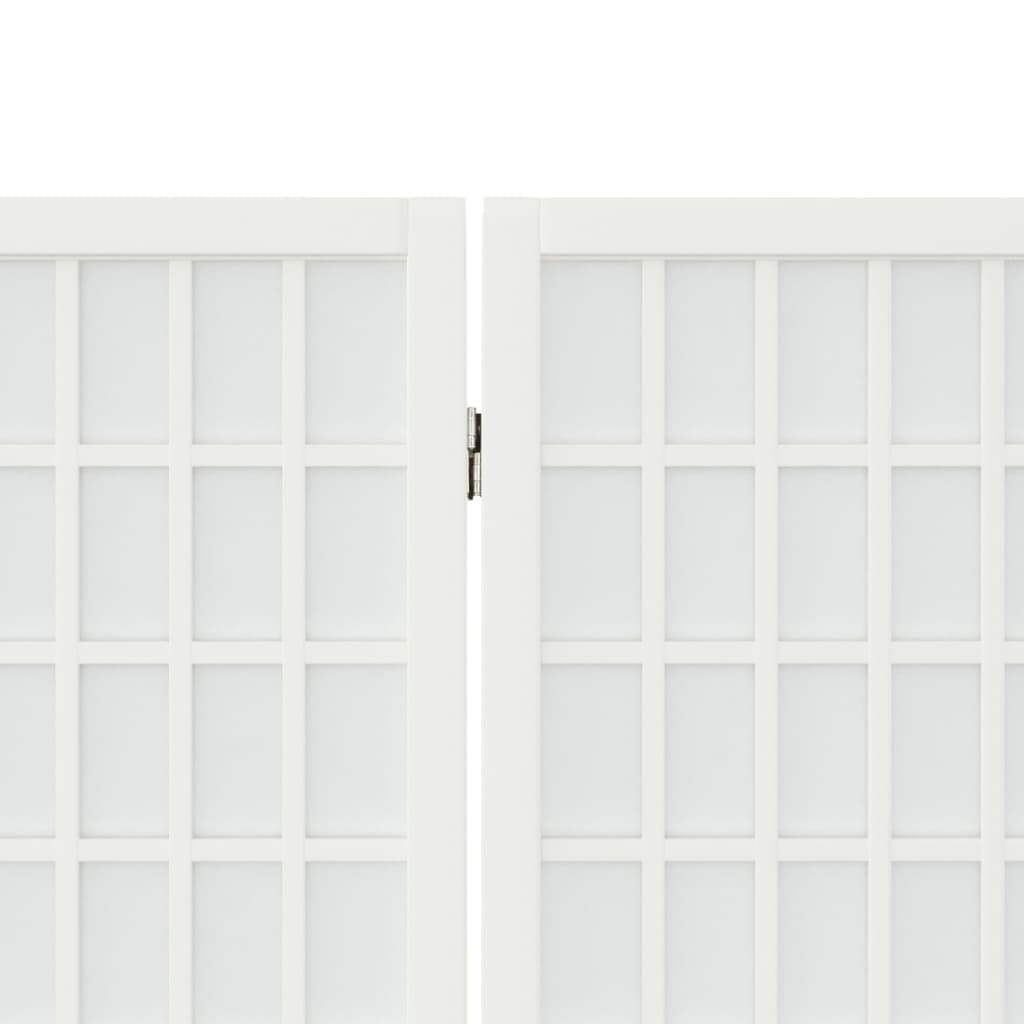 4-tlg. Paravent Japanischer Stil Faltbar 160x170 cm Weiß