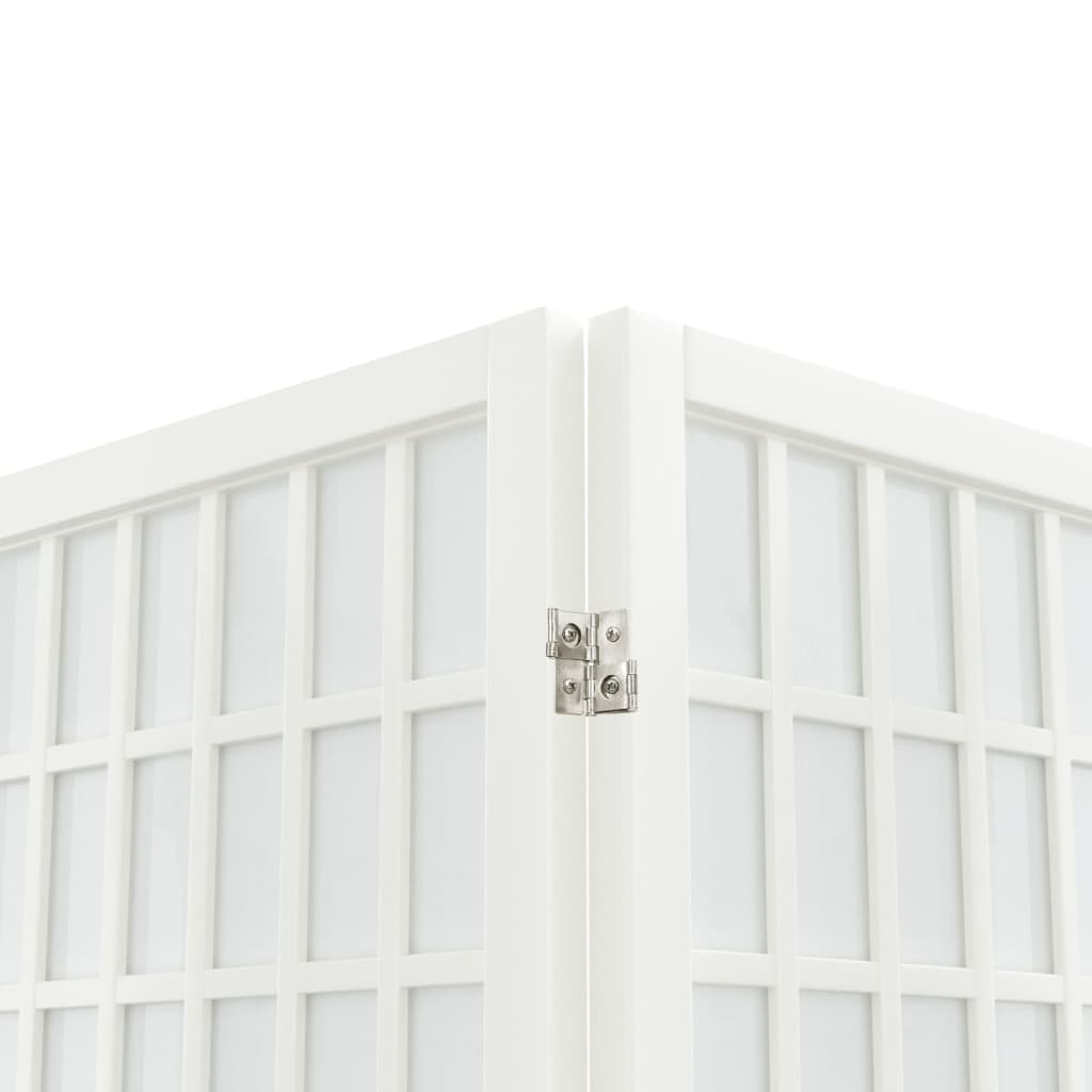 4-tlg. Paravent Japanischer Stil Faltbar 160x170 cm Weiß