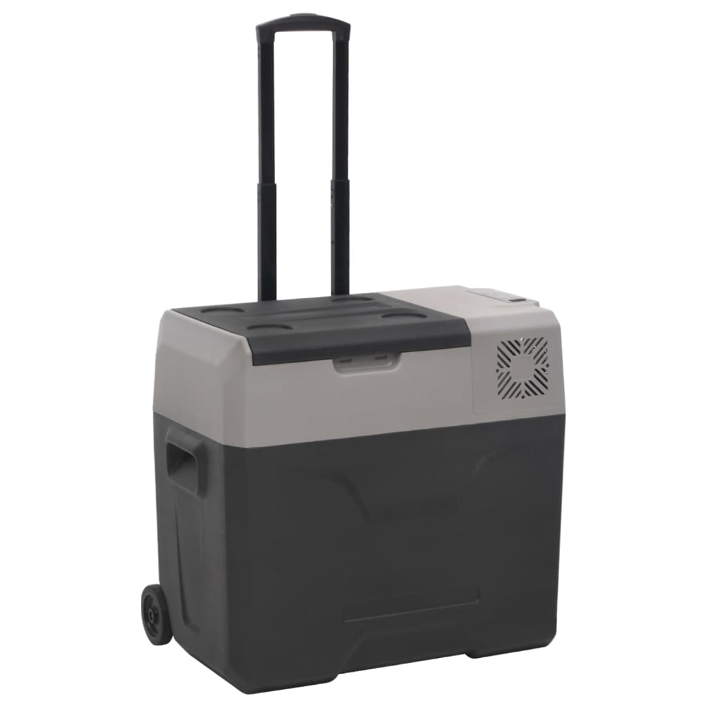 Cool box with wheels and handle Black &amp; Gray 30 L Polypropylene