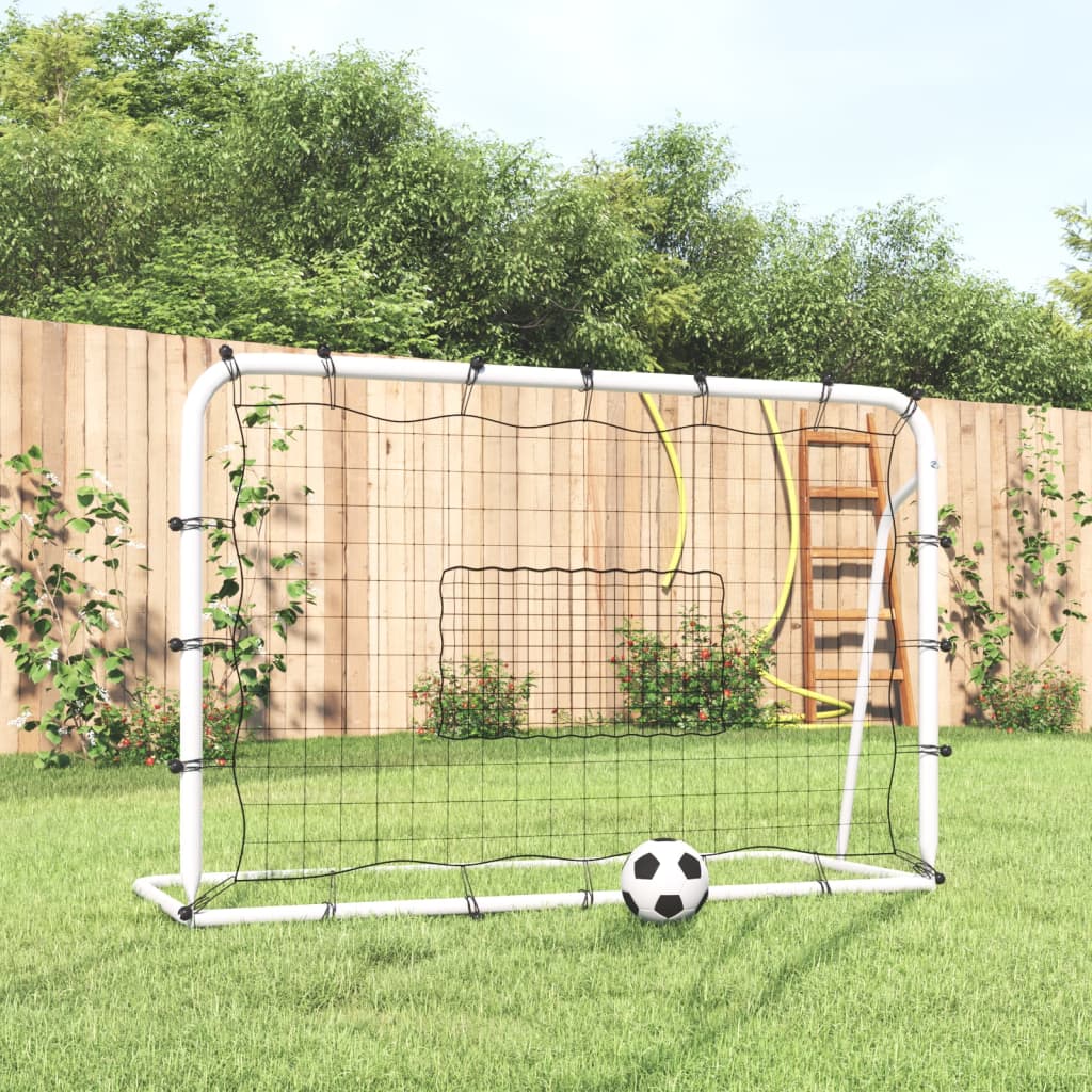 Football goal with net white &amp; black 184x61x123 cm steel &amp; PE