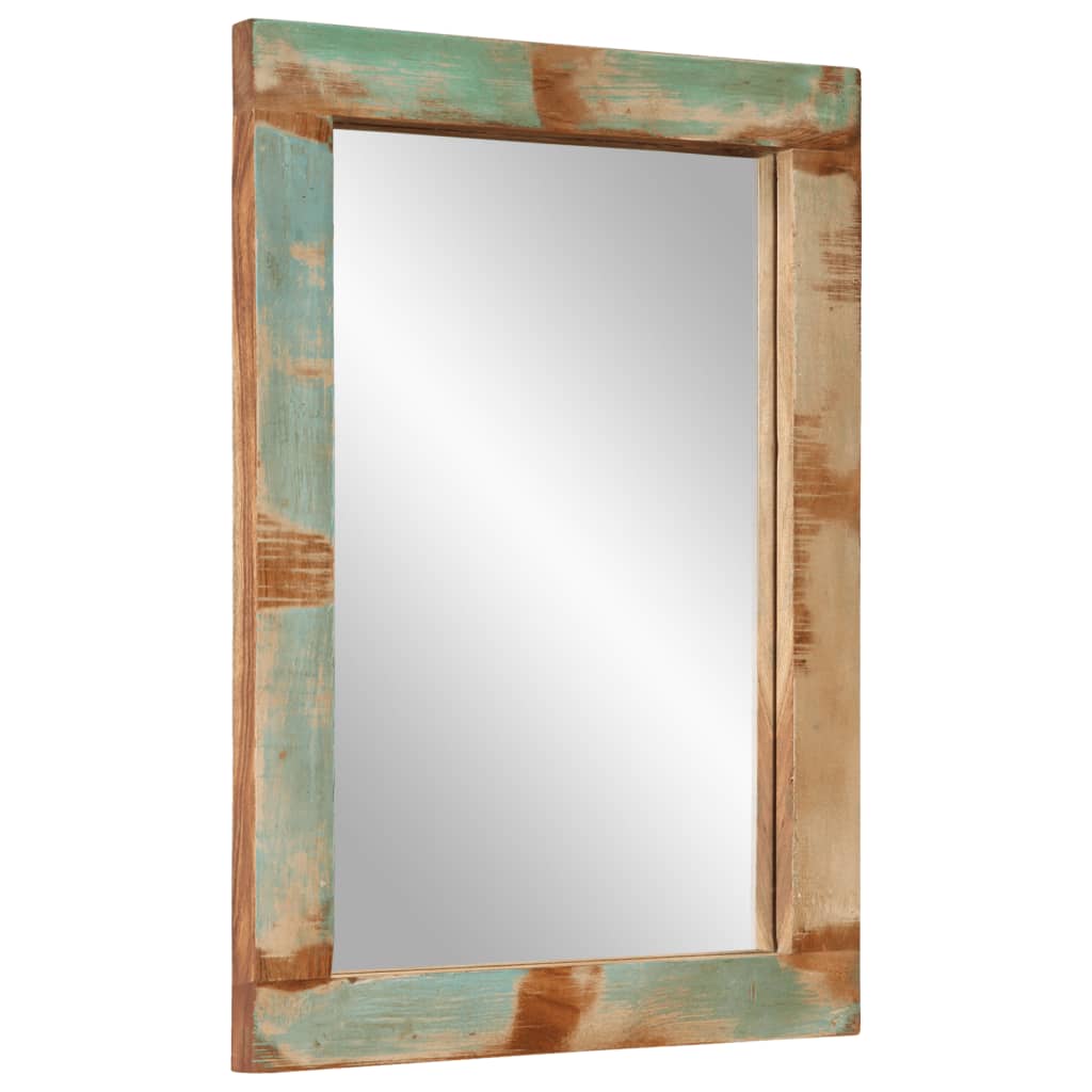 Spiegel 70x50 cm Altholz Massiv und Glas