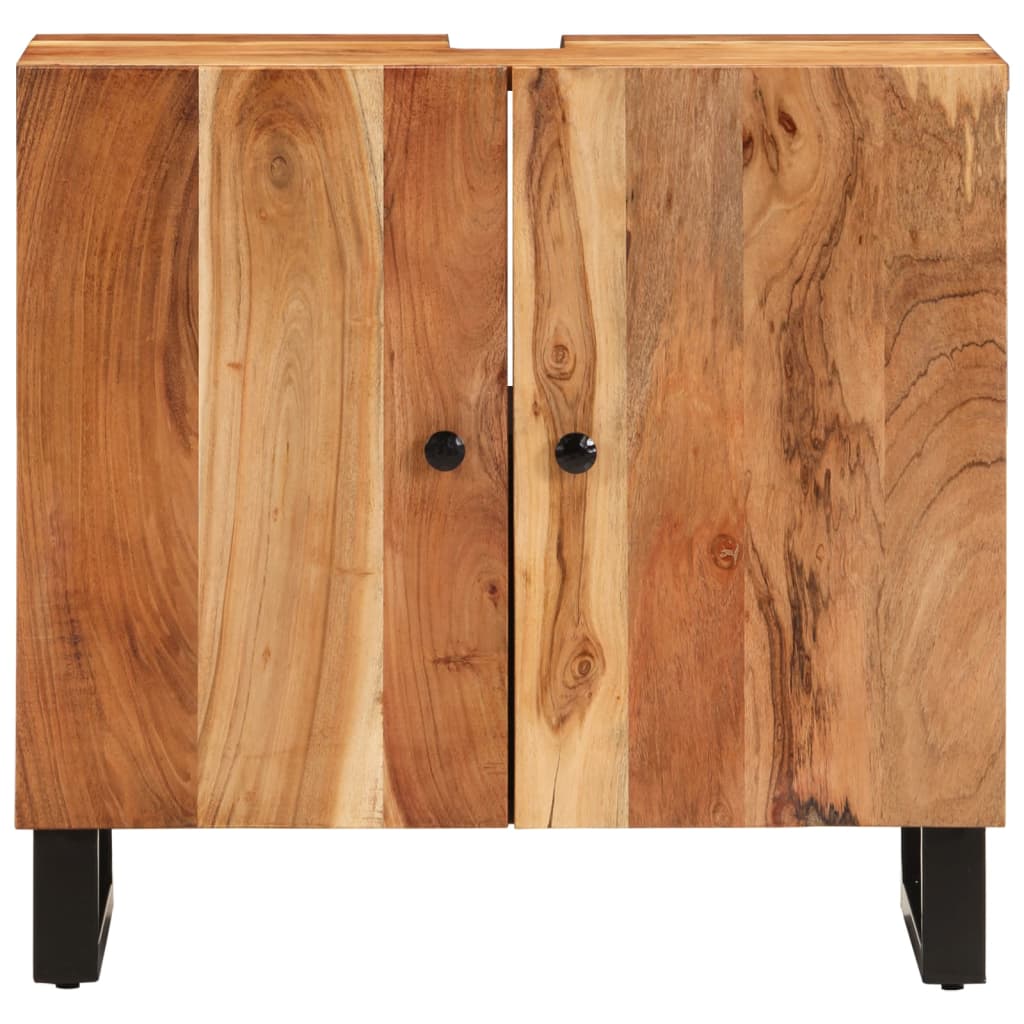 Sink base cabinet made of solid acacia wood and wood-based materials