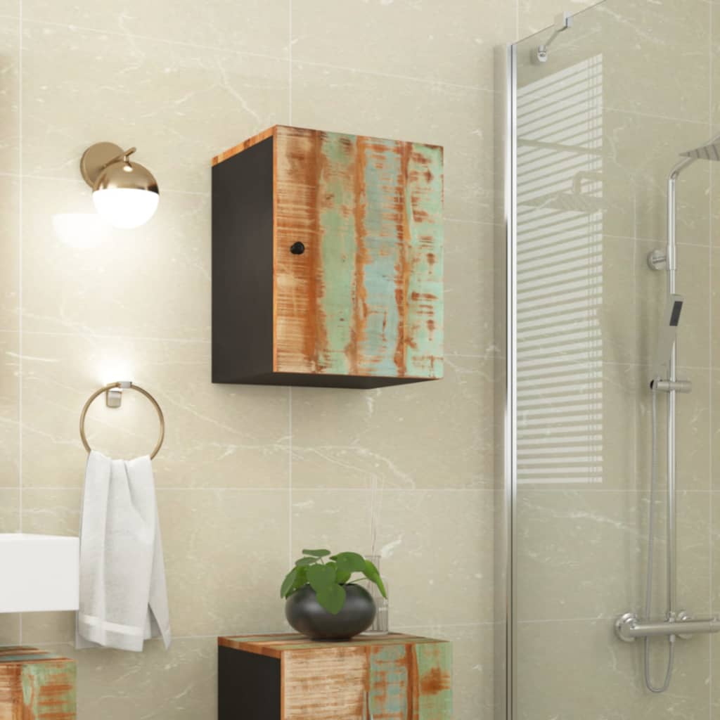 Bathroom wall cabinet 38x33x48 cm reclaimed solid wood