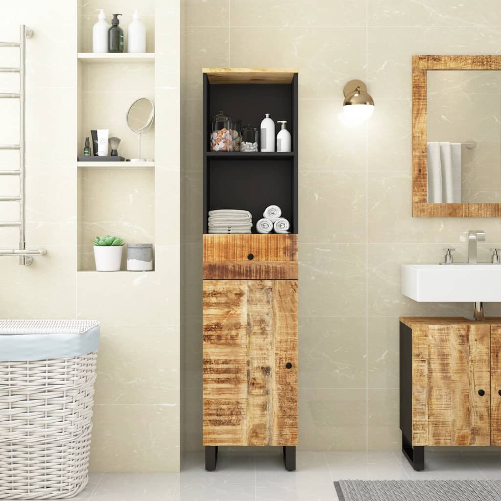 Bathroom cabinet 38x33x160 cm solid mango wood