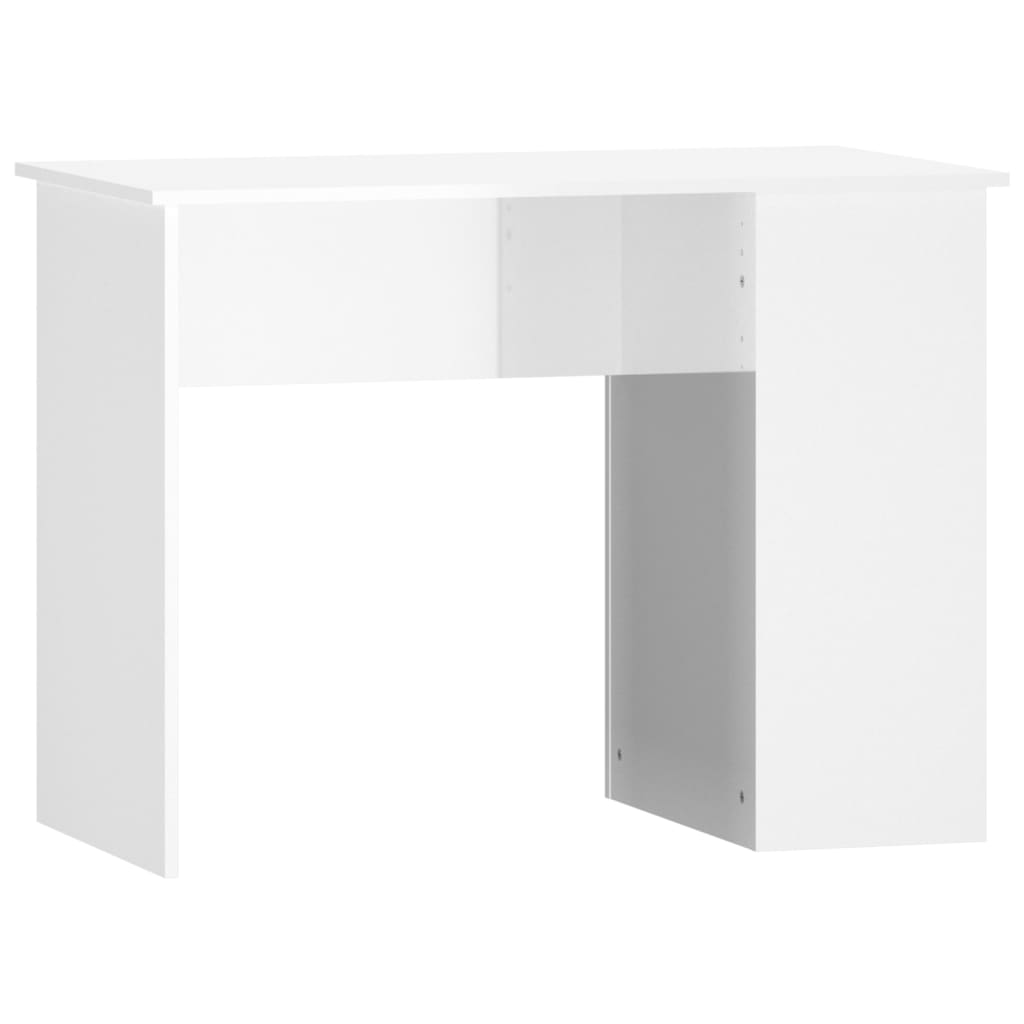 Desk high-gloss white 100x55x75 cm made of wood