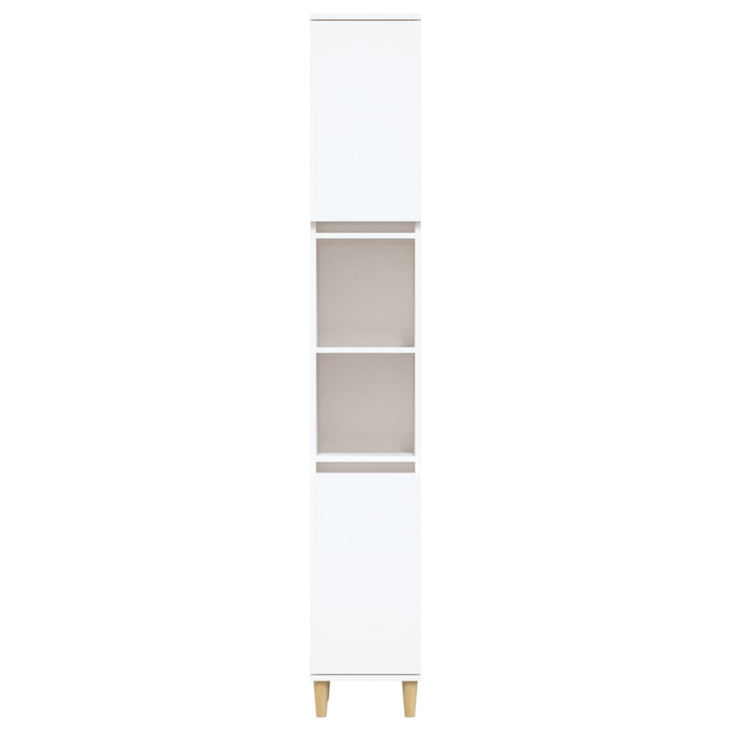 Bathroom cabinet white 30x30x190 cm made of wood