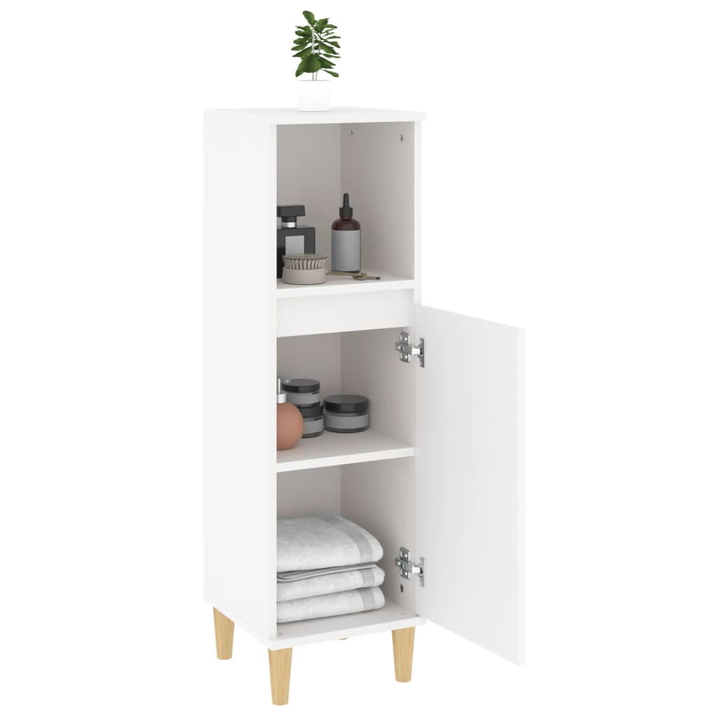 Bathroom cabinet white 30x30x100 cm made of wood