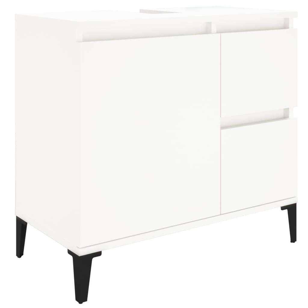 Bathroom cabinet white 65x33x60 cm made of wood