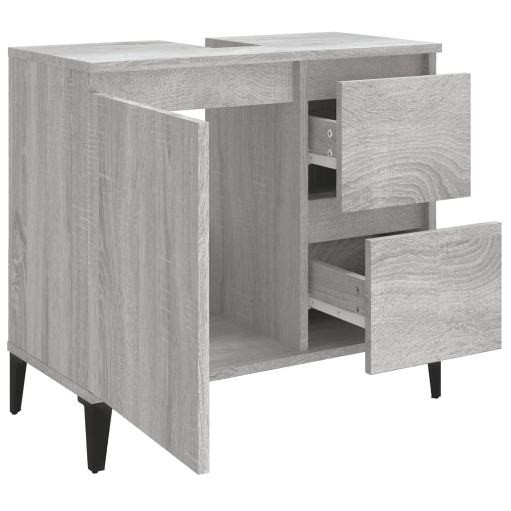 Bathroom cabinet gray Sonoma 65x33x60 cm made of wood