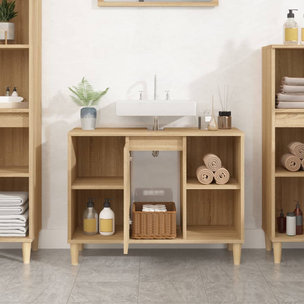 Sonoma oak washbasin cabinet 80x33x60 cm made of wood material