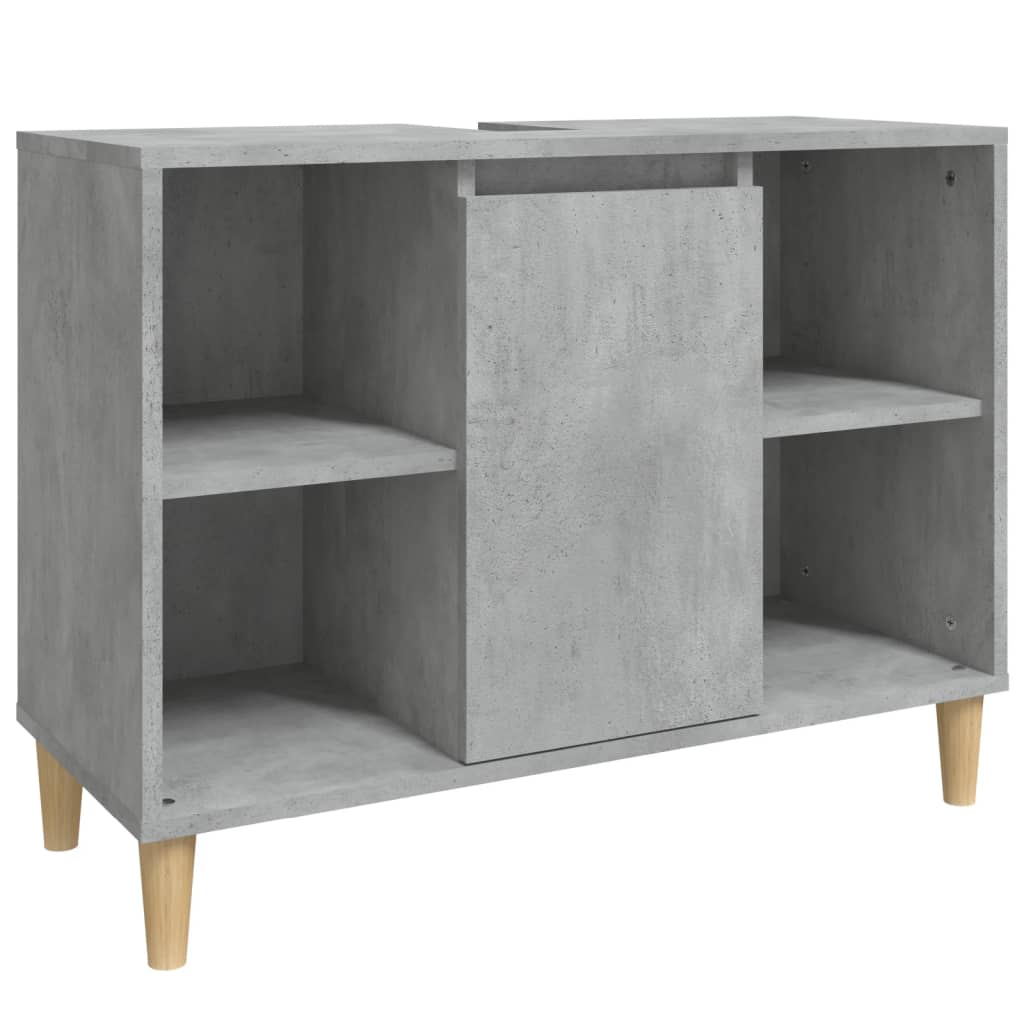 Sink base cabinet concrete gray 80x33x60 cm made of wood material