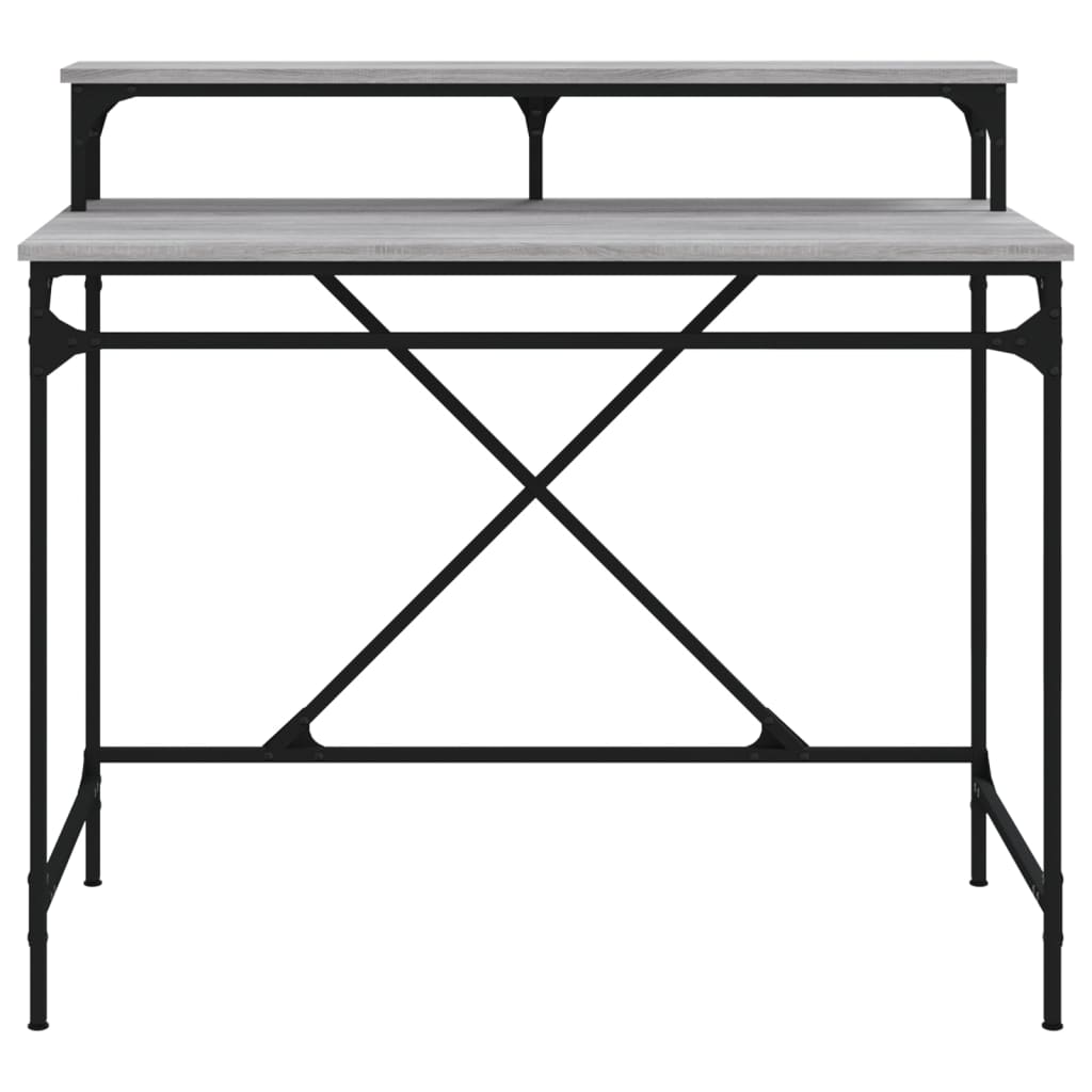 Gray Sonoma Desk 100x50x90 cm Made of wood and iron
