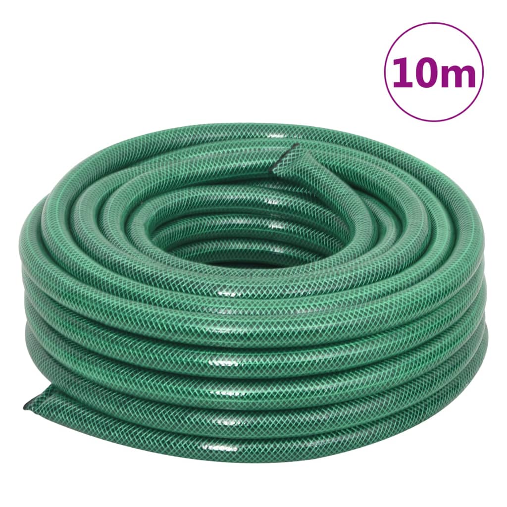 Garden hose with fittings set green 10 m PVC