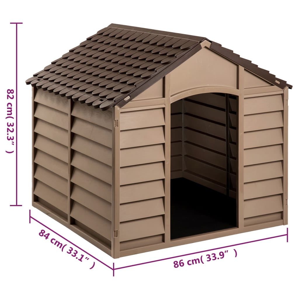 Dog kennel brown 86x84x82 cm polypropylene