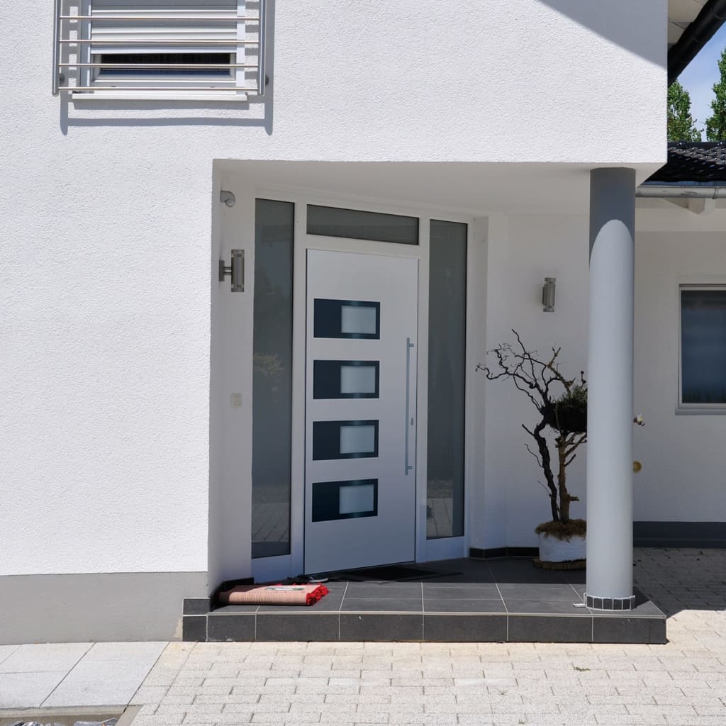 Front door white 100x200 cm aluminum and PVC