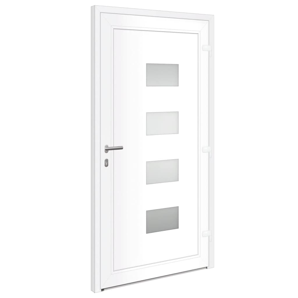 Front door white 110x210 cm aluminum and PVC