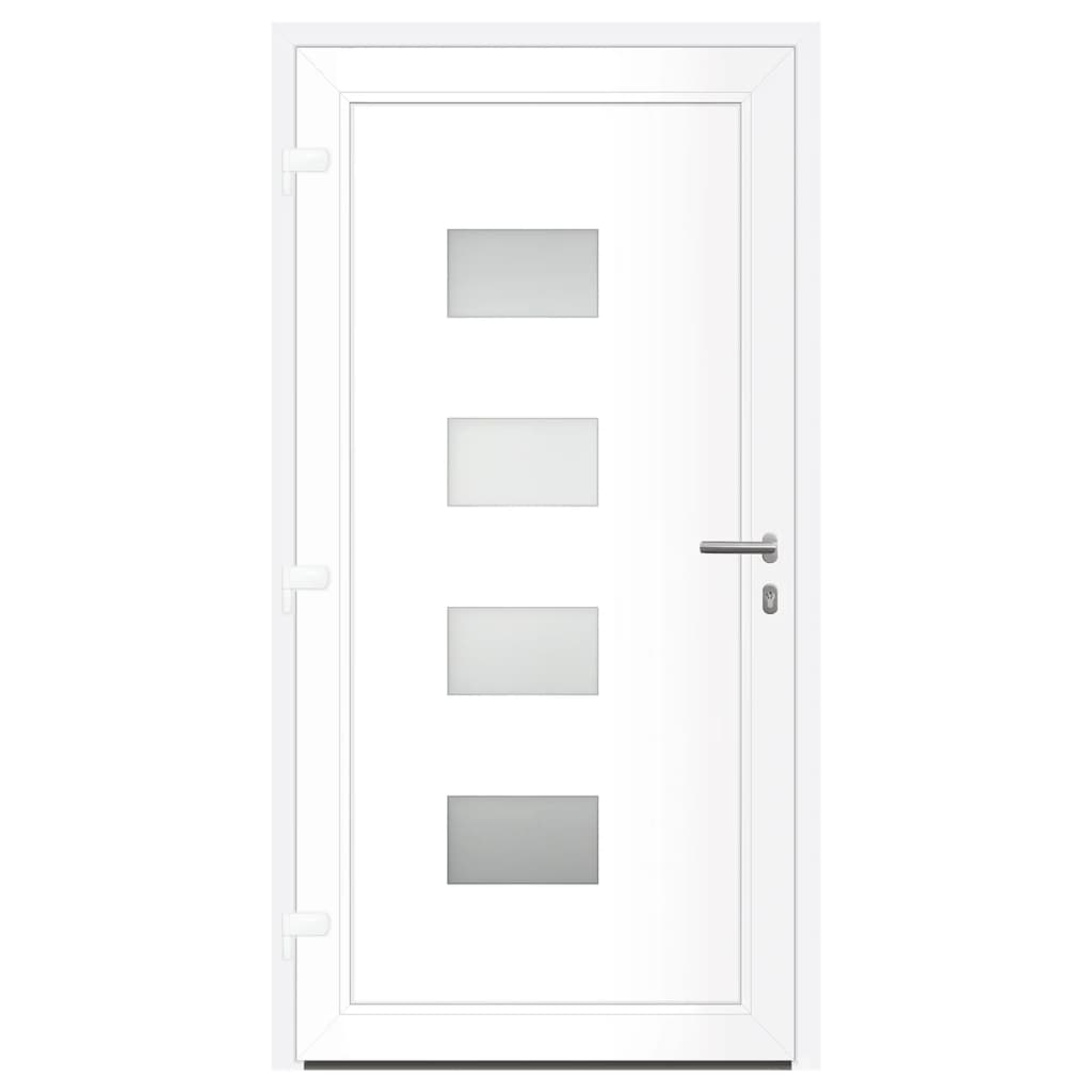 Front door white 100x200 cm aluminum and PVC
