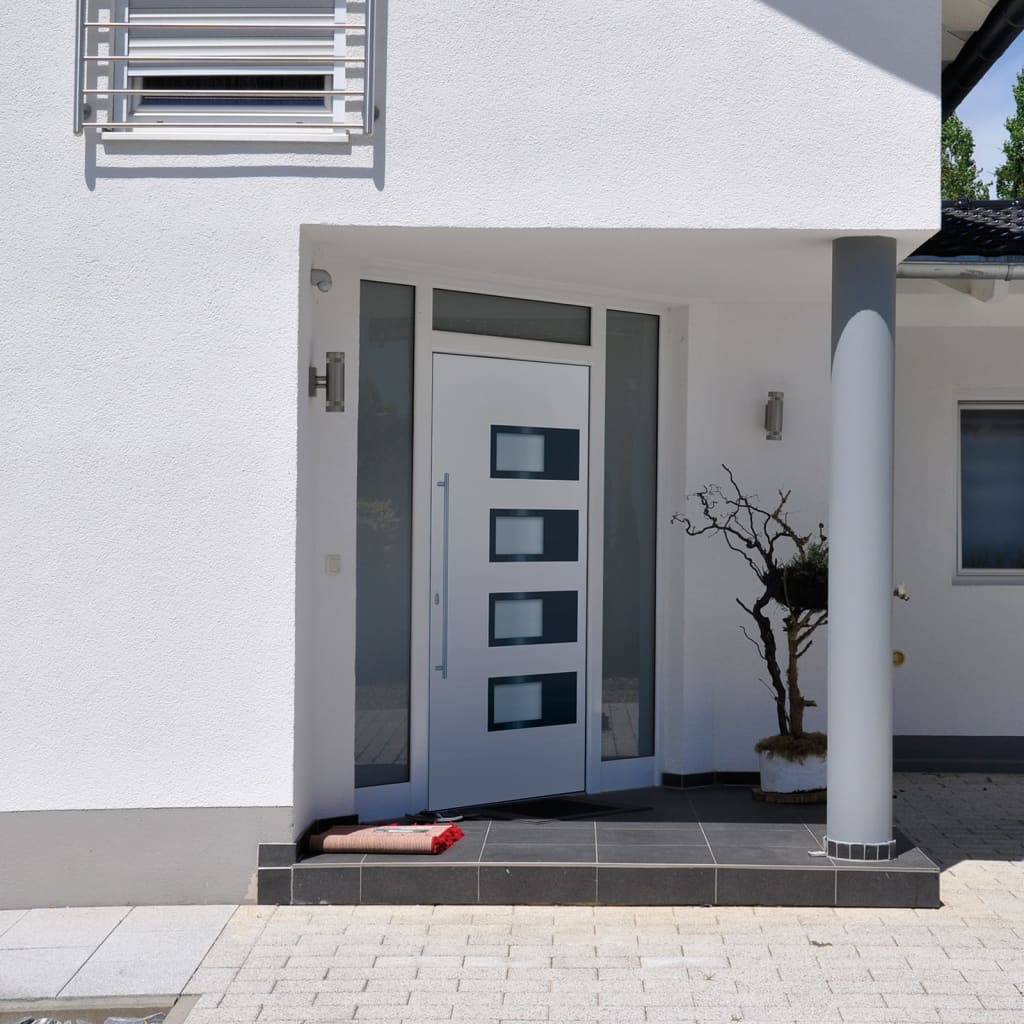 Front door white 100x210 cm aluminum and PVC