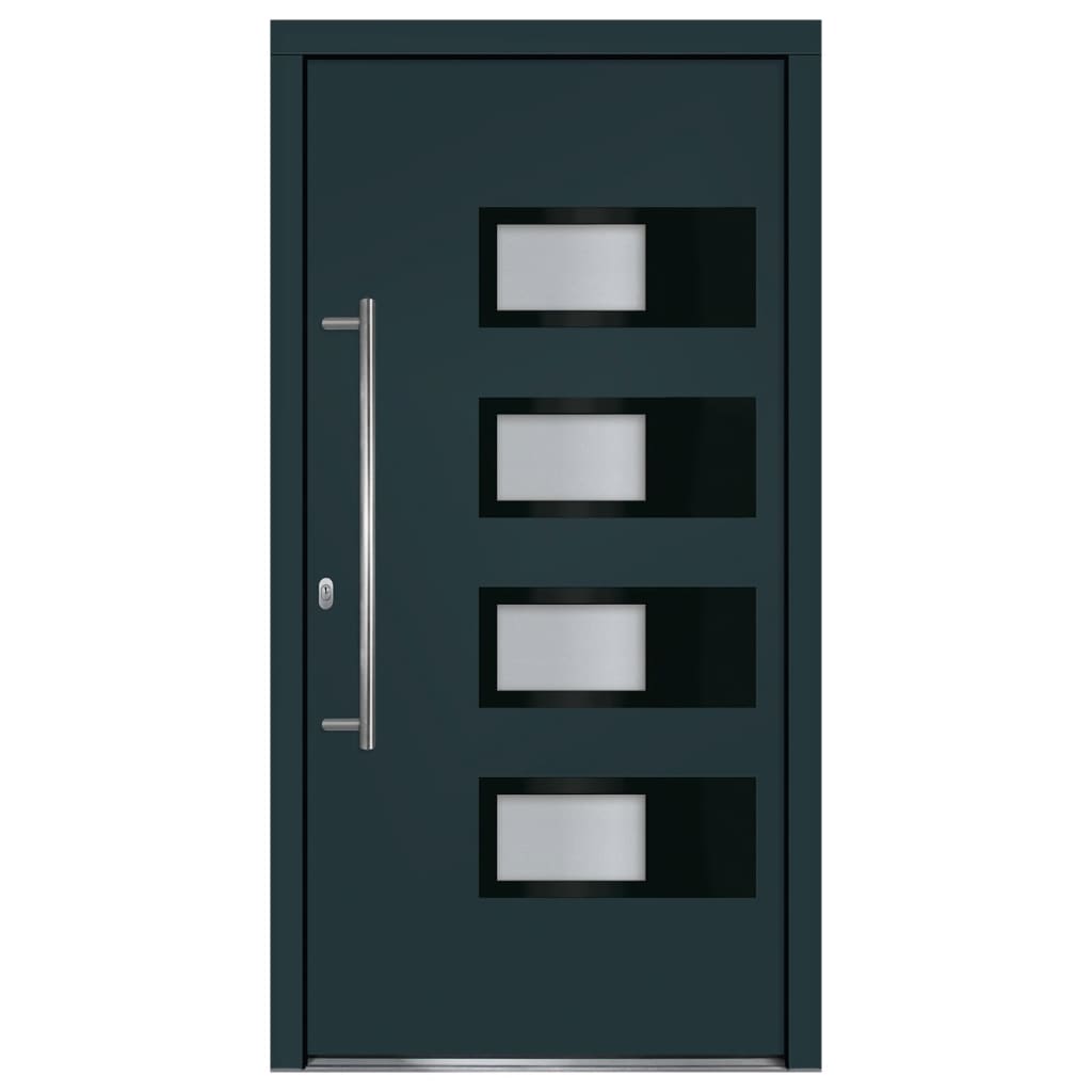 Front door anthracite 110x210 cm aluminum and PVC