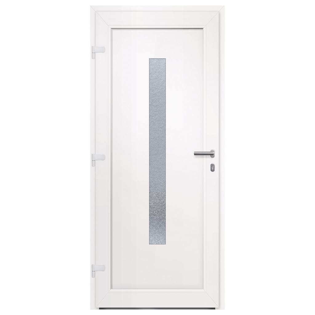Front door white 88x200 cm PVC