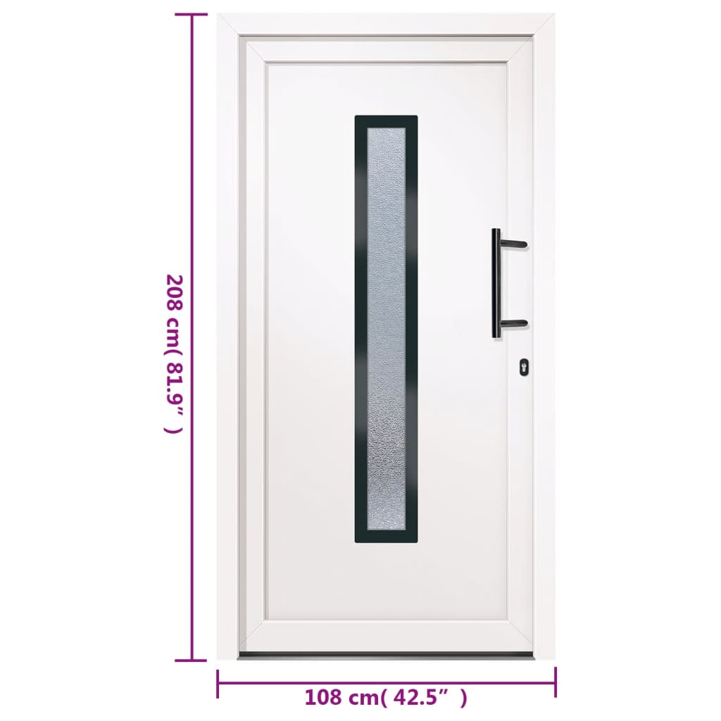 Front door white 108x208 cm PVC