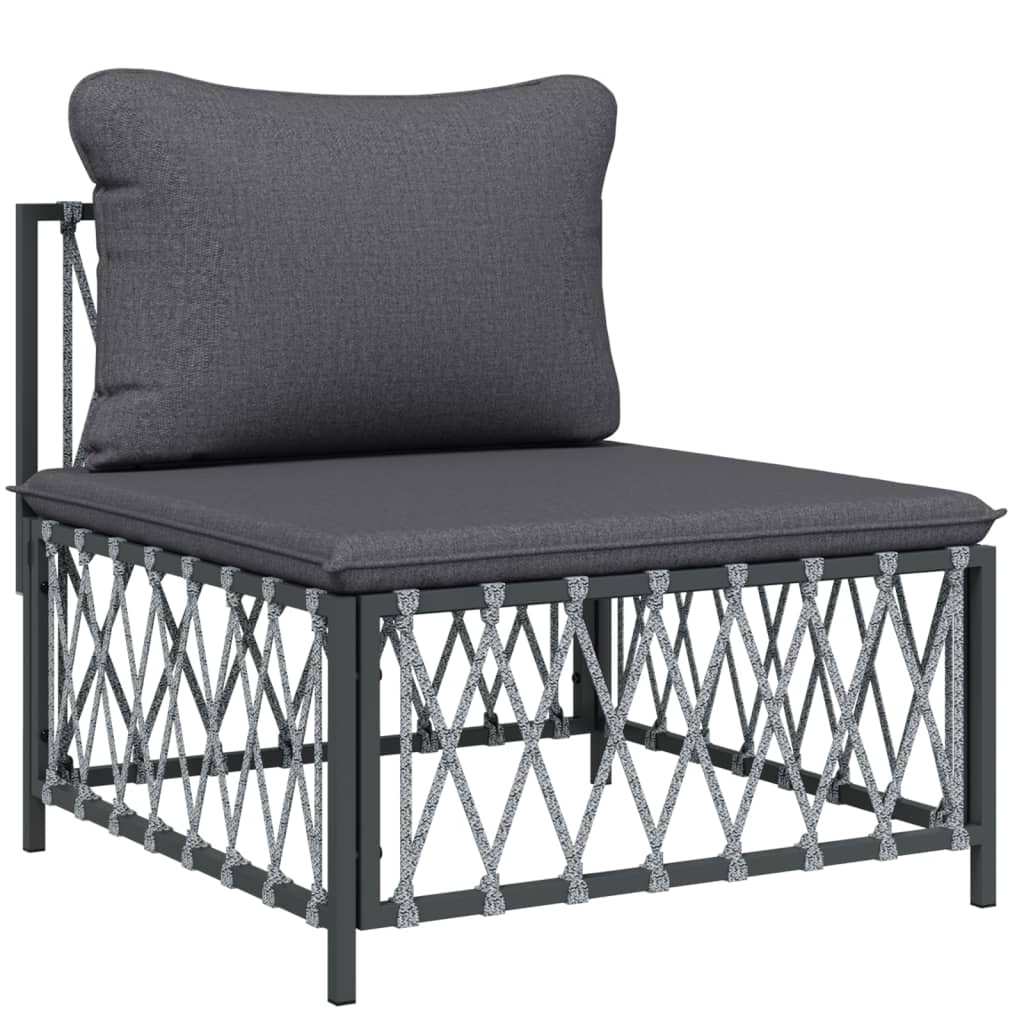 Garden center sofa with cushions in anthracite fabric